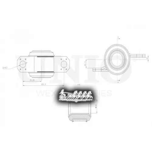Сайлентблок Рычага Psa/Fiat Boxer/Ducato/Jumper 94- Задн.перед.нижн. UNIO 