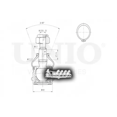 Опора Шаровая Kia/Hyundai Rio/Cerato/Solaris 88- Перед.нижн. UNIO 