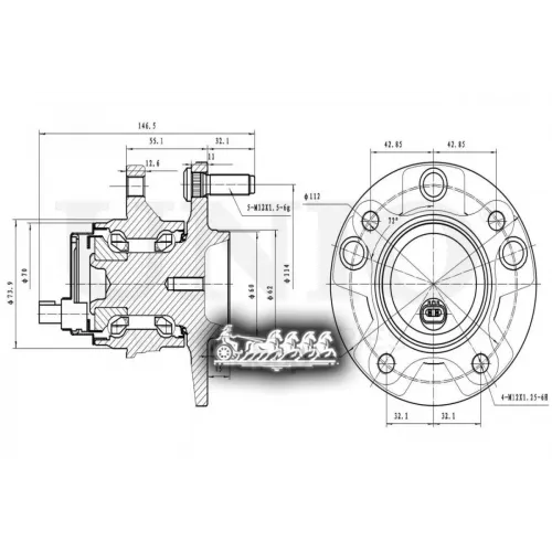 Ступица Колеса Lexus Gs/Is 05- Перед.лев. С Abs UNIO 