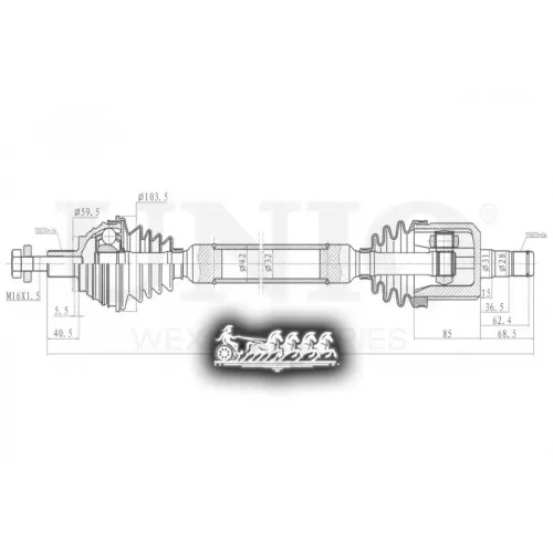 Привод В Сборе Skoda Octavia 04- Перед.прав. UNIO 