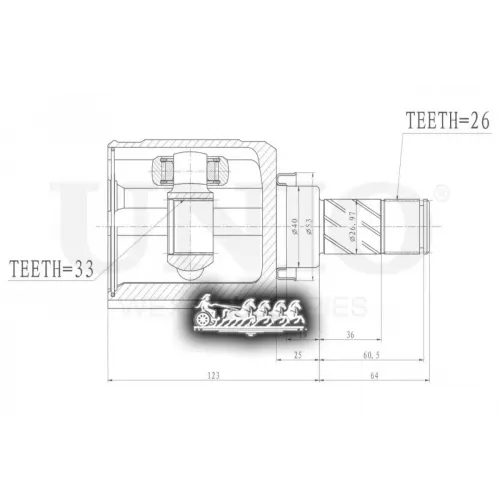 Шрус Nissan Qashqai 07- Внутр.лев. UNIO 