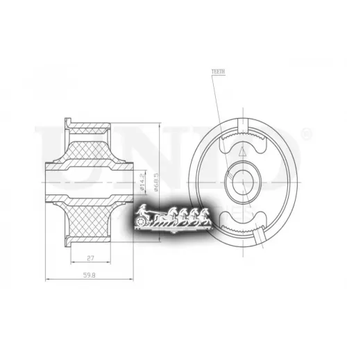 Сайлентблок Рычага Toyota Corolla/Avensis 00- Задн.перед.нижн. UNIO 
