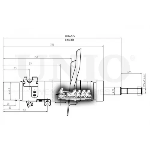 Амортизатор Psa 301/C-Elysee 12- Газ.перед.лев. UNIO 