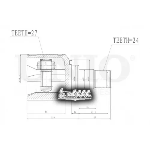Шрус Toyota/Lexus Camry/Rav4/Rx 01- Внутр.лев. UNIO 