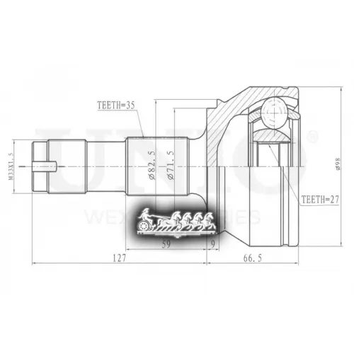 Шрус Psa/Fiat Boxer/Ducato/Jumper 06- Внеш. UNIO 