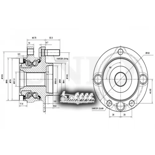 Ступица Колеса Nissan Tiida 07- Перед. С Abs UNIO 