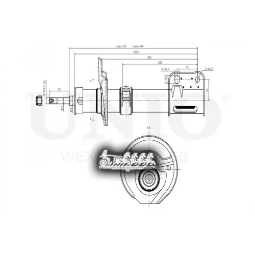 Амортизатор Lada Granta/Kalina 11- Газ.перед.прав. UNIO 