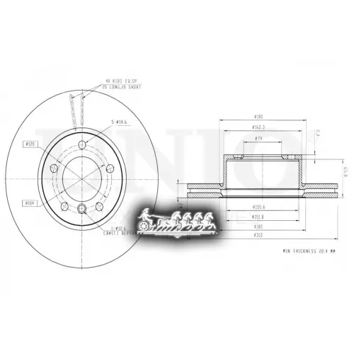 Диск Тормозной Bmw 3(E90/F30)/X1(E84) Перед. UNIO 
