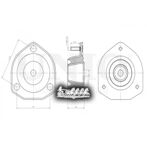 Опора Амортизатора Chevrolet/Daewoo Lacetti/Nubira 97- Задн. UNIO 