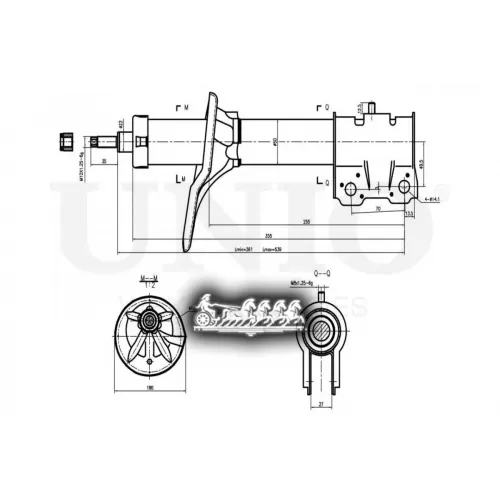 Амортизатор Mitsubishi Outlander 01- Газ.перед. UNIO 
