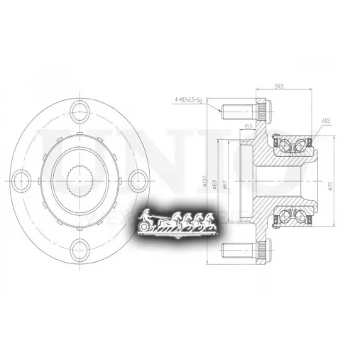 Ступица Колеса Mitsubishi/Smart Colt/Forfour 02- Перед. С Abs UNIO 