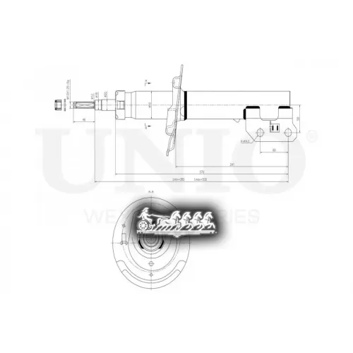Амортизатор Hyundai/Kia Ix20/Venga 10- Газ.перед.лев. UNIO 