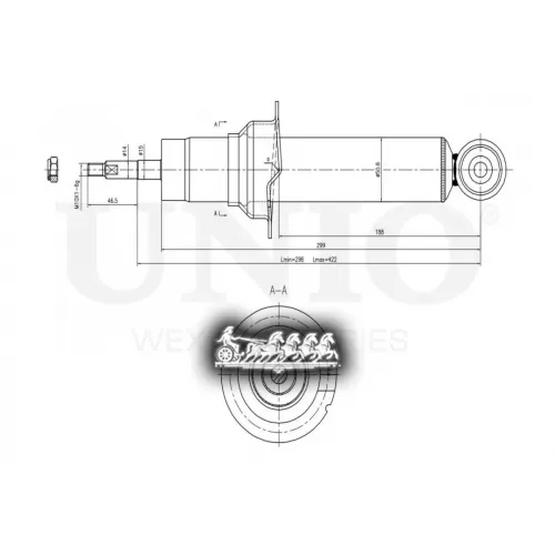 Амортизатор Peugeot 407 04- Газ.задн. UNIO 