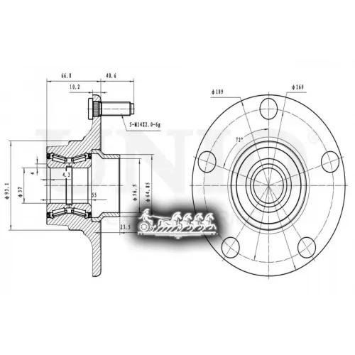 Ступица Колеса Ford Transit 00- Задн. Без Abs UNIO 