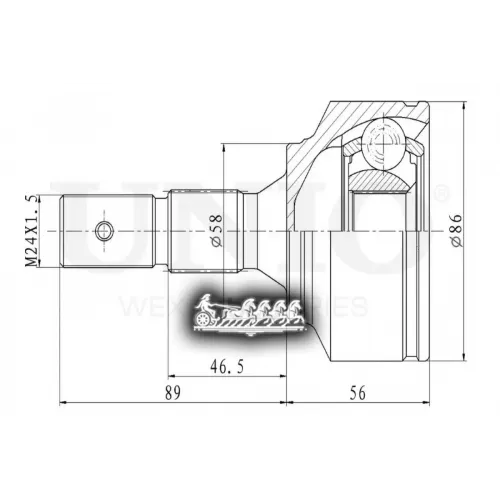 Шрус Psa 308/Partner/C4 04- Внеш. UNIO 
