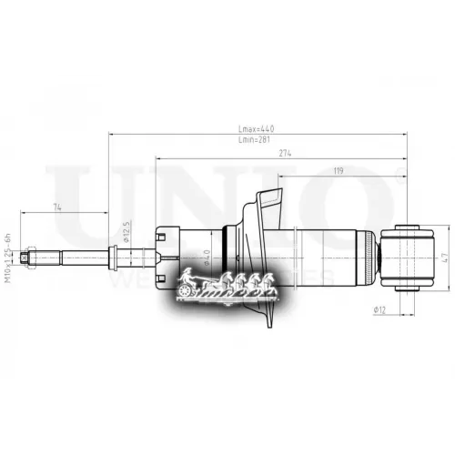 Амортизатор Mitsubishi Lancer 07- Газ.задн. UNIO 