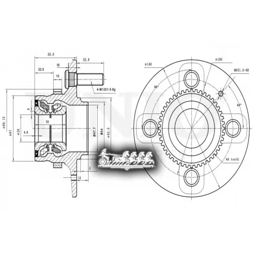 Ступица Колеса Hyundai Accent 00- Задн. С Abs UNIO 