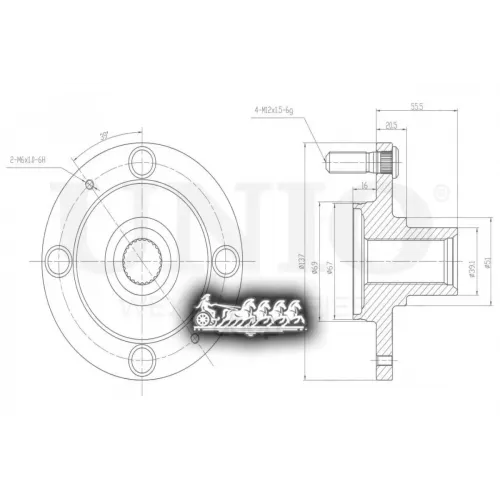 Ступица Колеса Hyundai Elantra/Matrix 00- Перед. Без Abs UNIO 