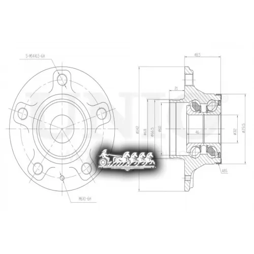 Ступица Колеса Audi A4/A5/A6 07- Задн. С Abs UNIO 