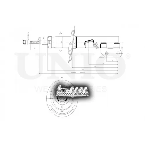 Амортизатор Hyundai/Kia Ix20/Venga 10- Газ.перед.прав. UNIO 
