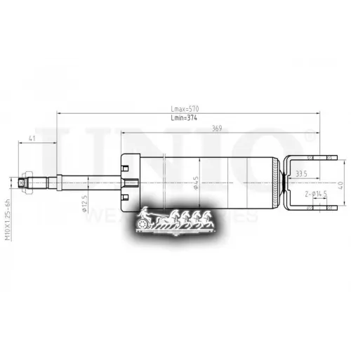 Амортизатор Kia/Hyundai Sportage/Optima/Sonata 09- Газ.задн. UNIO 