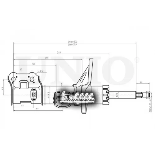 Амортизатор Hyundai Getz 02- Газ.перед.прав. UNIO 