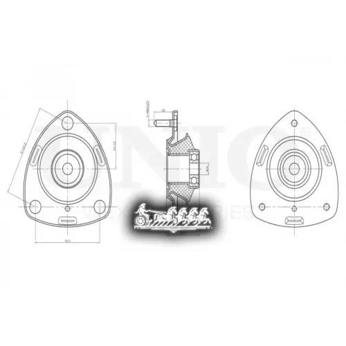 Опора Амортизатора Toyota Yaris 99- Перед. UNIO 