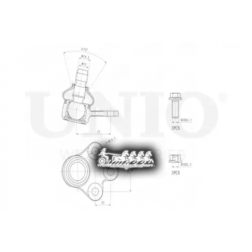 Опора Шаровая Chevrolet/Opel Aveo/Mokka 11- Перед.нижн. UNIO 