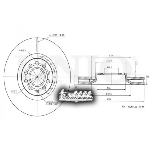 Диск Тормозной Vag A4/A6/Exeo 97- Перед. UNIO 