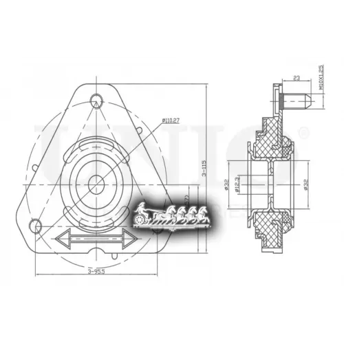 Опора Амортизатора Honda Civic 07- Перед. UNIO 