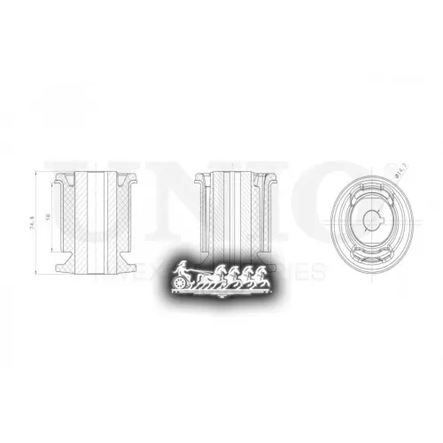 Сайлентблок Рычага Vw Transporter(T5/6) 03- Внутр.задн.нижн. UNIO 