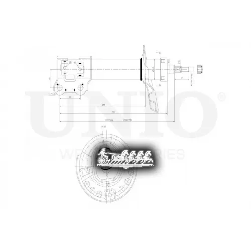 Амортизатор Kia Ceed 09- Газ.перед.лев. UNIO 