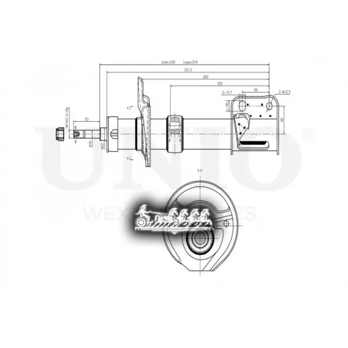 Амортизатор Lada Granta/Kalina 11- Газ.перед.лев. UNIO 