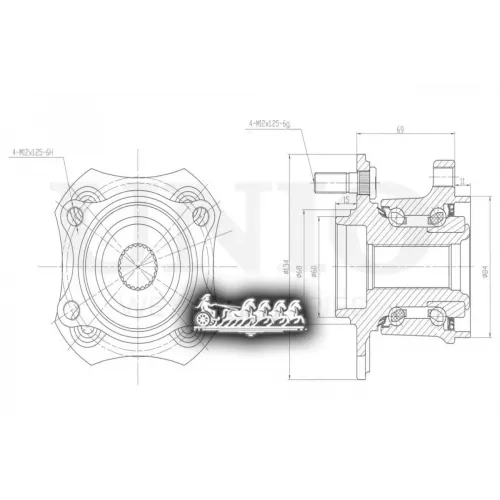 Ступица Колеса Nissan Almera 04- Задн. Без Abs UNIO 