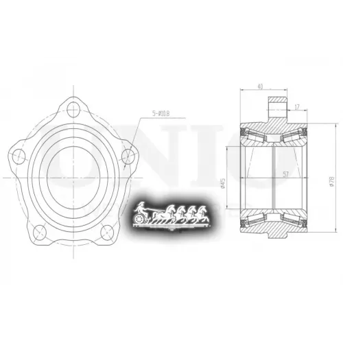 Ступица Колеса Ford Transit 06- Перед. Без Abs UNIO 