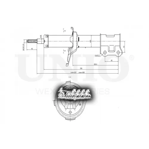 Амортизатор Kia Picanto 04- Газ.перед.прав. UNIO 