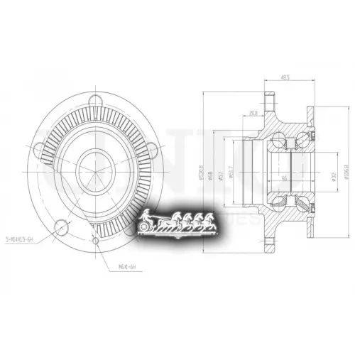 Ступица Колеса Vag A4/Exeo 00- Задн. С Abs UNIO 