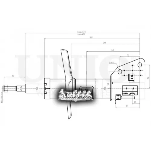 Амортизатор Opel/Renault/Nissan Movano/Master/Nv400 10- Газ.перед. UNIO 