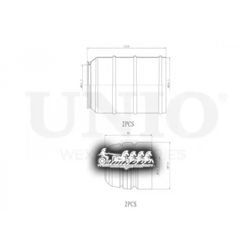 Пыльник+Отбойник Амортизатора Psa/Fiat Boxer/Ducato/Jumper 94- (Компл. 2 Шт.) UNIO 