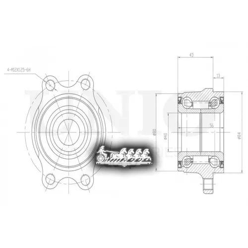 Ступица Колеса Subaru Legacy/Outback 98- Задн. Без Abs UNIO 