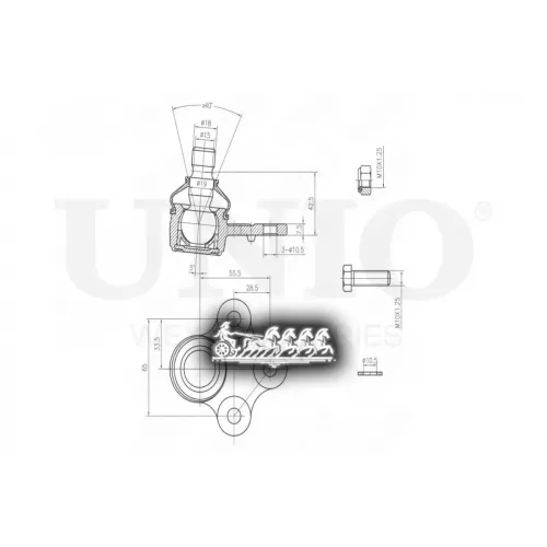 Опора Шаровая Ford Mondeo 93- Перед.нижн. UNIO 