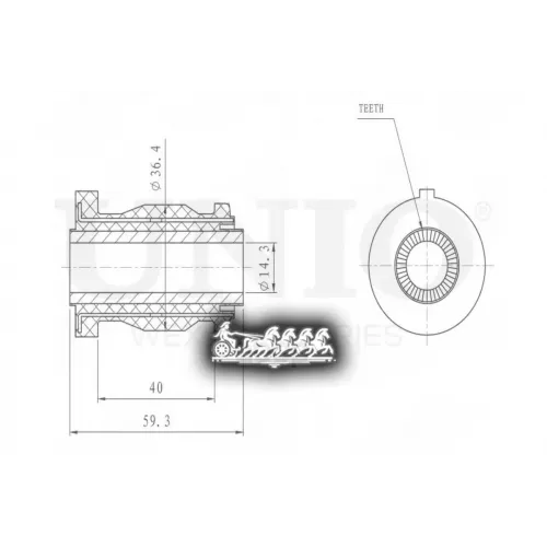 Сайлентблок Рычага Toyota Corolla/Prius/Avensis 00- Перед.нижн. UNIO 