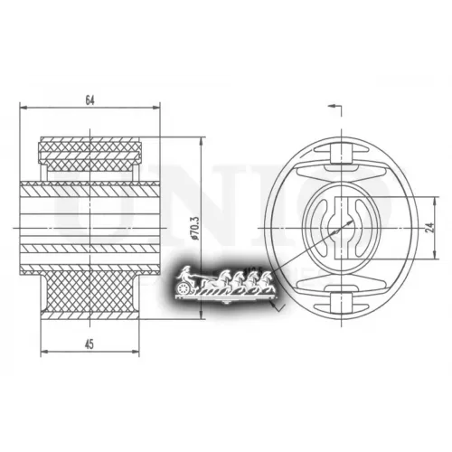 Сайлентблок Рычага Opel/Saab Vectra/9-3 02- Задн. UNIO 