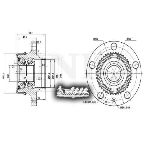 Ступица Колеса Vag Polo/A3/Octavia 96- Задн. С Abs UNIO 