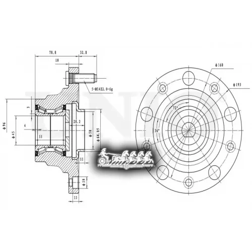 Ступица Колеса Ford Transit 06- Задн. Без Abs UNIO 