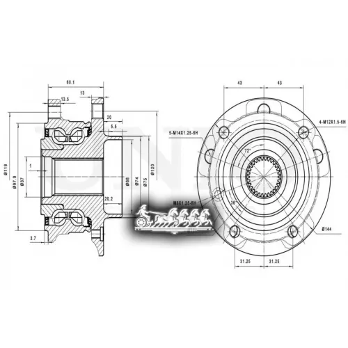Ступица Колеса Bmw X5(E70/F15)/X6(E71/F16) Перед. С Abs UNIO 