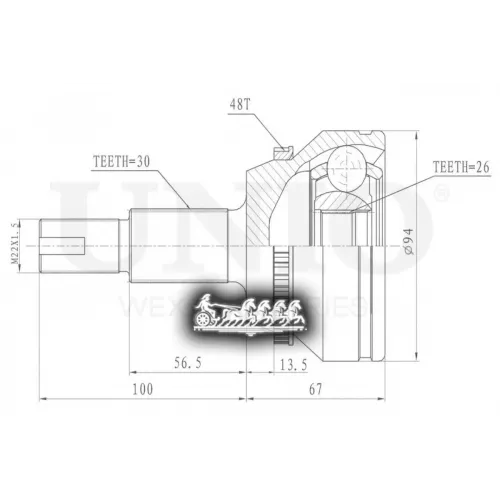 Шрус Toyota/Lexus Camry/Highlander/Es 06- Внеш. UNIO 