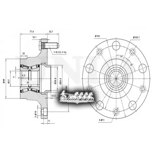 Ступица Колеса Ford Transit 06- Задн. Без Abs UNIO 