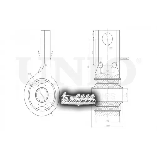 Сайлентблок Рычага Ford Fusion/Fiesta 01- Задн.перед.нижн. UNIO 