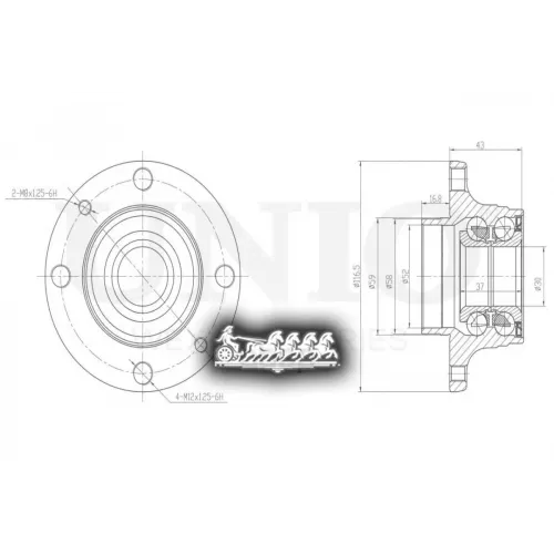 Ступица Колеса Fiat Punto 93- Задн. Без Abs UNIO 